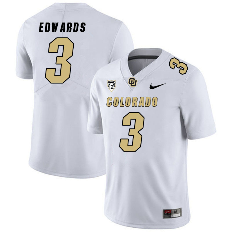 Men #3 Dylan Edwards Colorado Buffaloes College Football Jerseys Stitched Sale-White - Click Image to Close